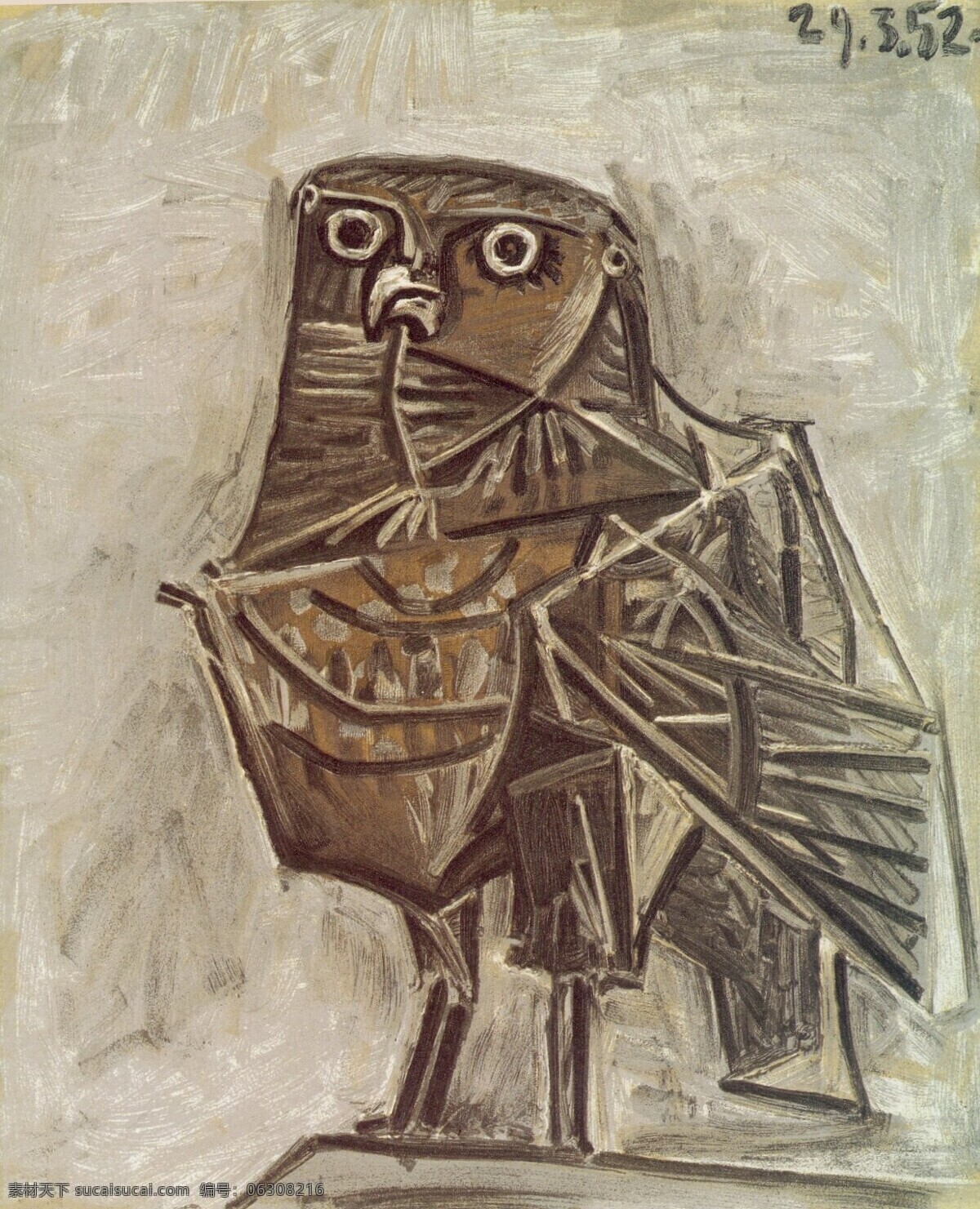 mort 西班牙 画家 巴勃罗 毕加索 抽象 油画 人物 人体 装饰画 la de hibou le 1951 装饰素材
