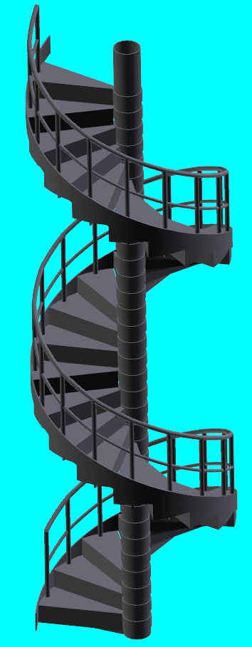 螺旋 楼梯 结构 tekla 3d模型素材 建筑模型