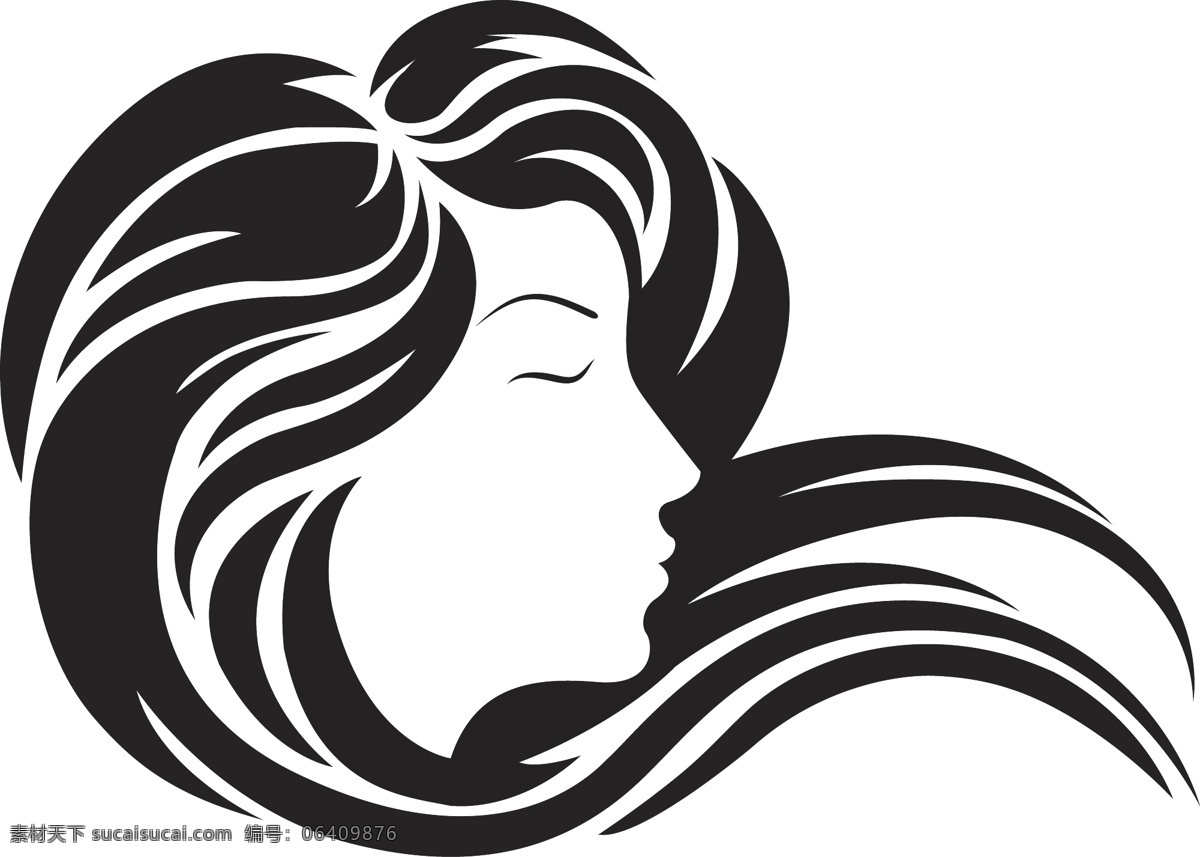 美发图标 美发logo 发型logo 美女logo 美女发型 标志图标 其他图标