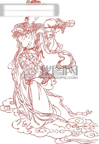 仙女 拜寿 图 蟠桃 腾云驾雾 矢量图 矢量人物
