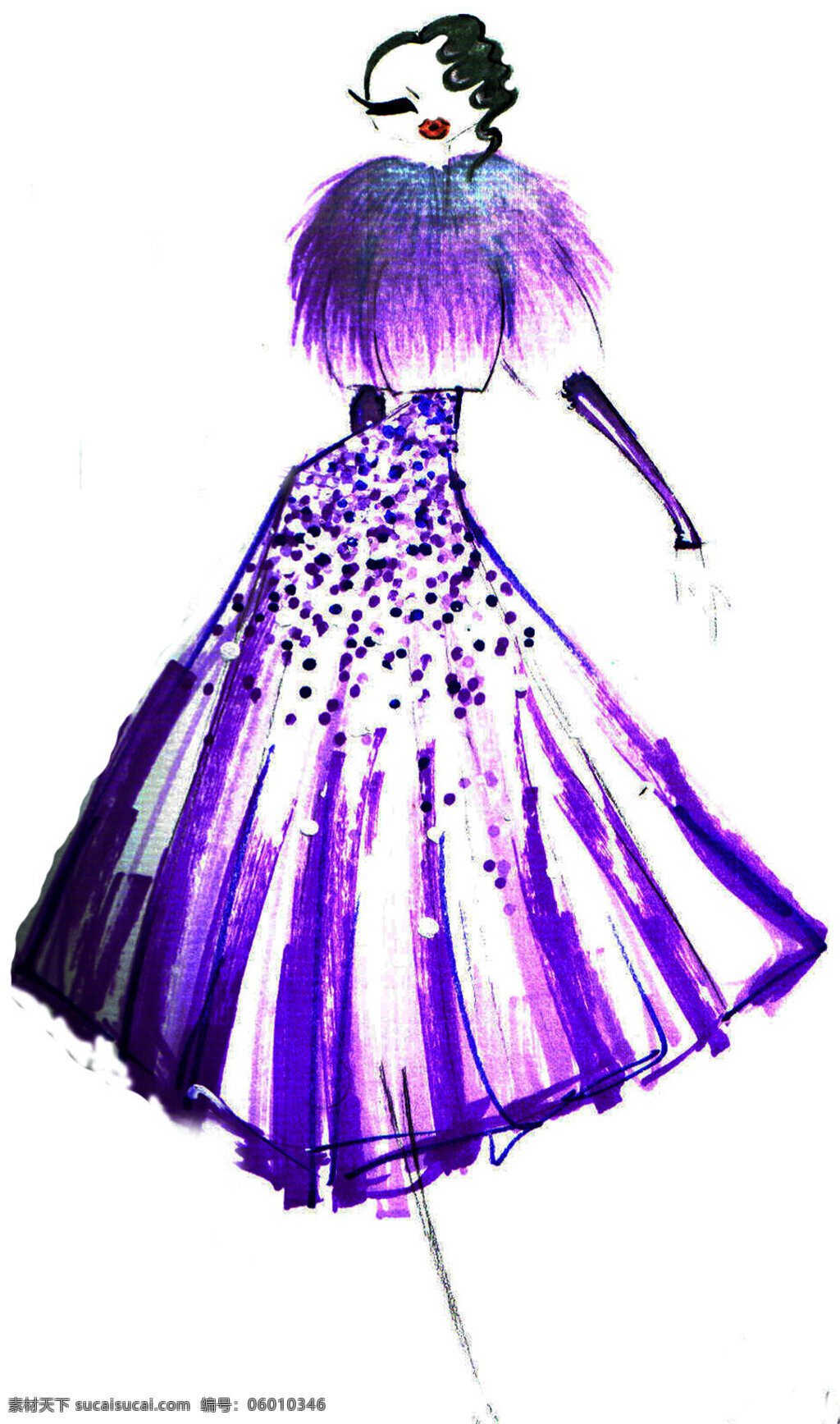 紫色 晚礼服 设计图 服装设计 时尚女装 职业女装 职业装 女装设计 效果图 短裙 衬衫 服装 服装效果图