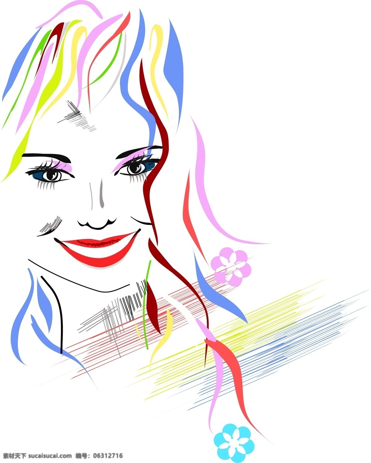 时尚 水彩 绘 人物 插画 唯美 创意 艺术 水彩绘 手绘 女性 头像