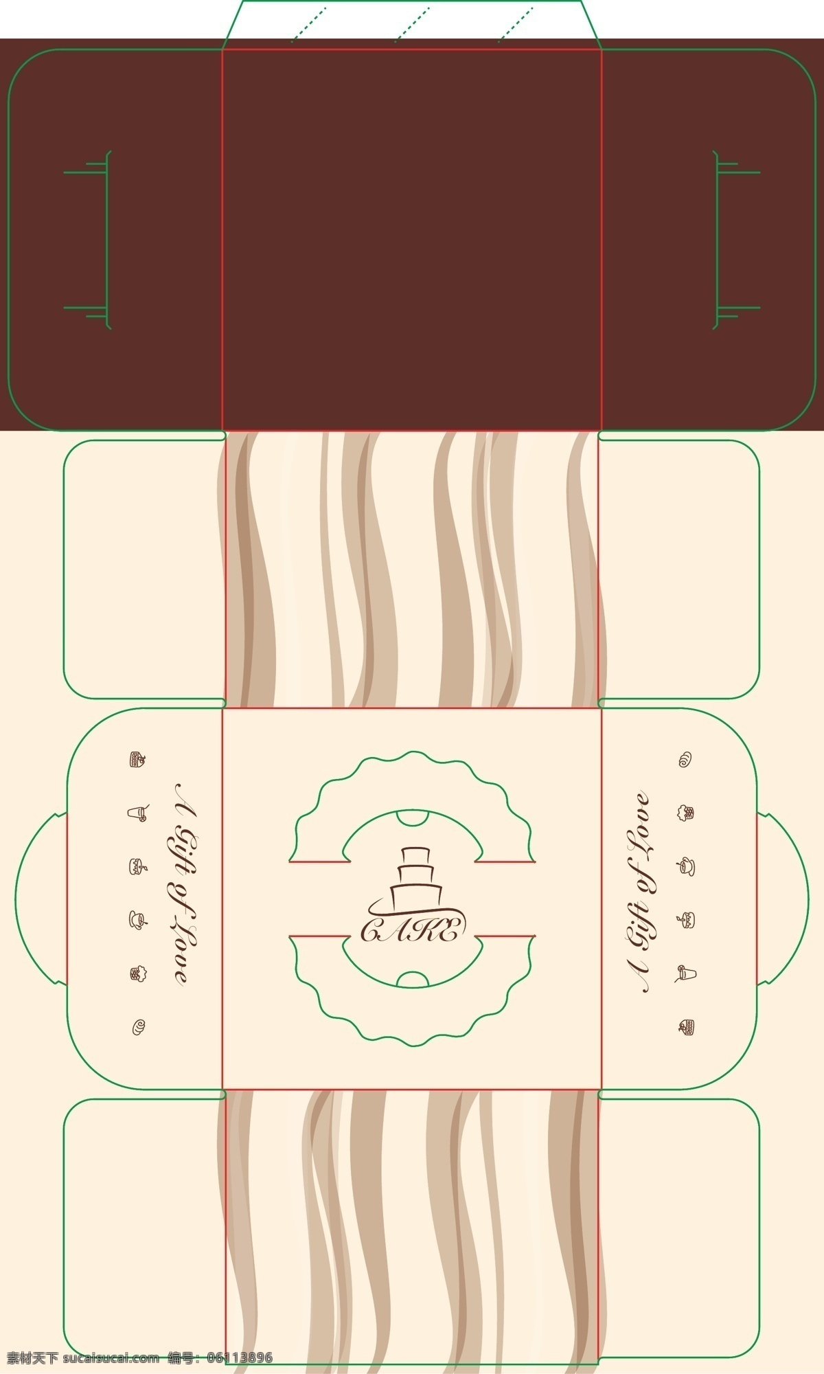蛋糕盒 矢量 纸盒 刀版线 盒 包装设计