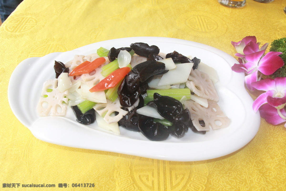 炒藕片 田园时蔬 西芹炒百合 木耳 藕片 素菜 养生菜 美食 精品菜 餐饮美食 传统美食
