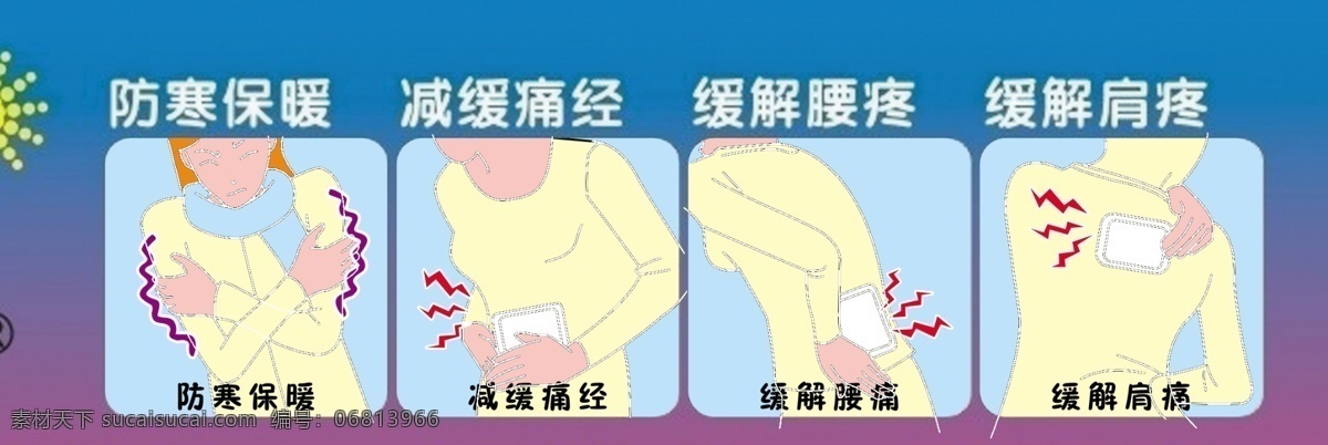 暖身 贴 示意图 分层 暖身贴 4图 psd源文件