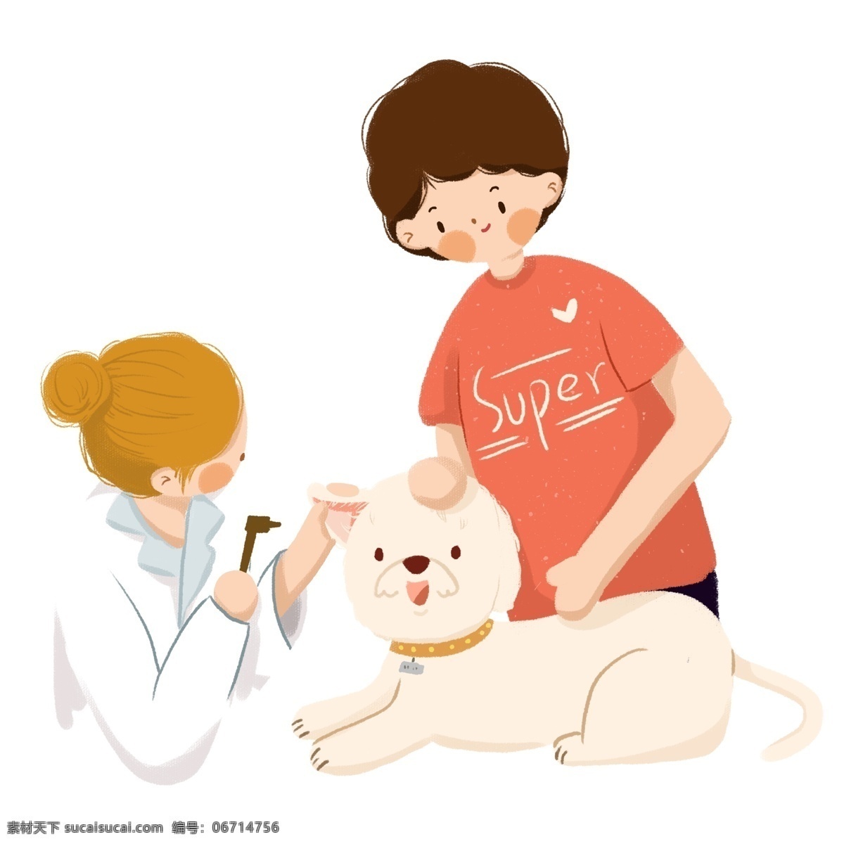 一个 医生 宠物 小狗 看病 免 抠 图 宠物医院 动物 小孩子 一个医生 免抠图 可爱的小狗