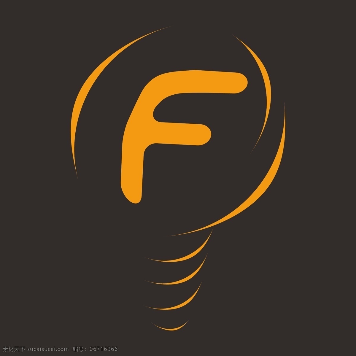 f 字母 创意 标识 logo 灯泡