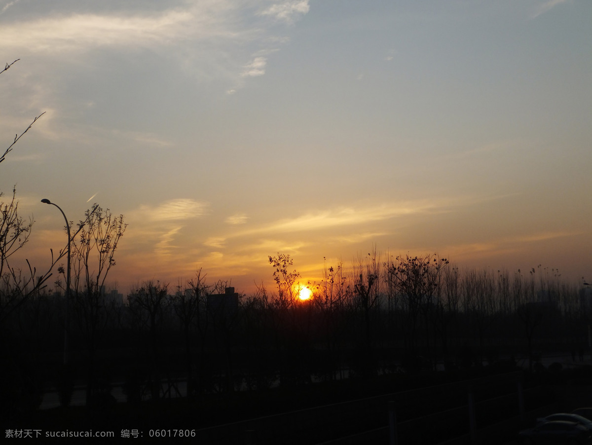 落日 光芒 红色 剪影 树影 太阳 夕阳 云彩 自然风景 自然景观 psd源文件