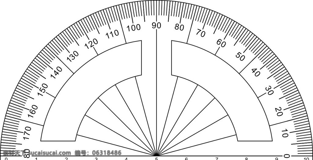标准 角度 量角器 文具用品 学生用品 矢量图 度量器 生活百科 学习用品