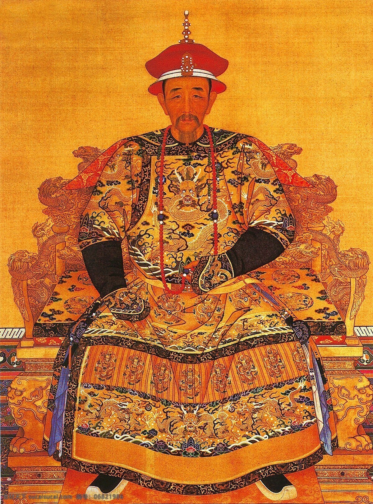 北京紫金城 清朝 康熙 皇帝 朝服 文化艺术 绘画书法 设计图库
