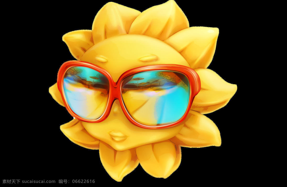 手绘 太阳眼镜 元素 卡通 夏日 太阳 阳光 太阳镜 png元素 免抠元素 透明元素