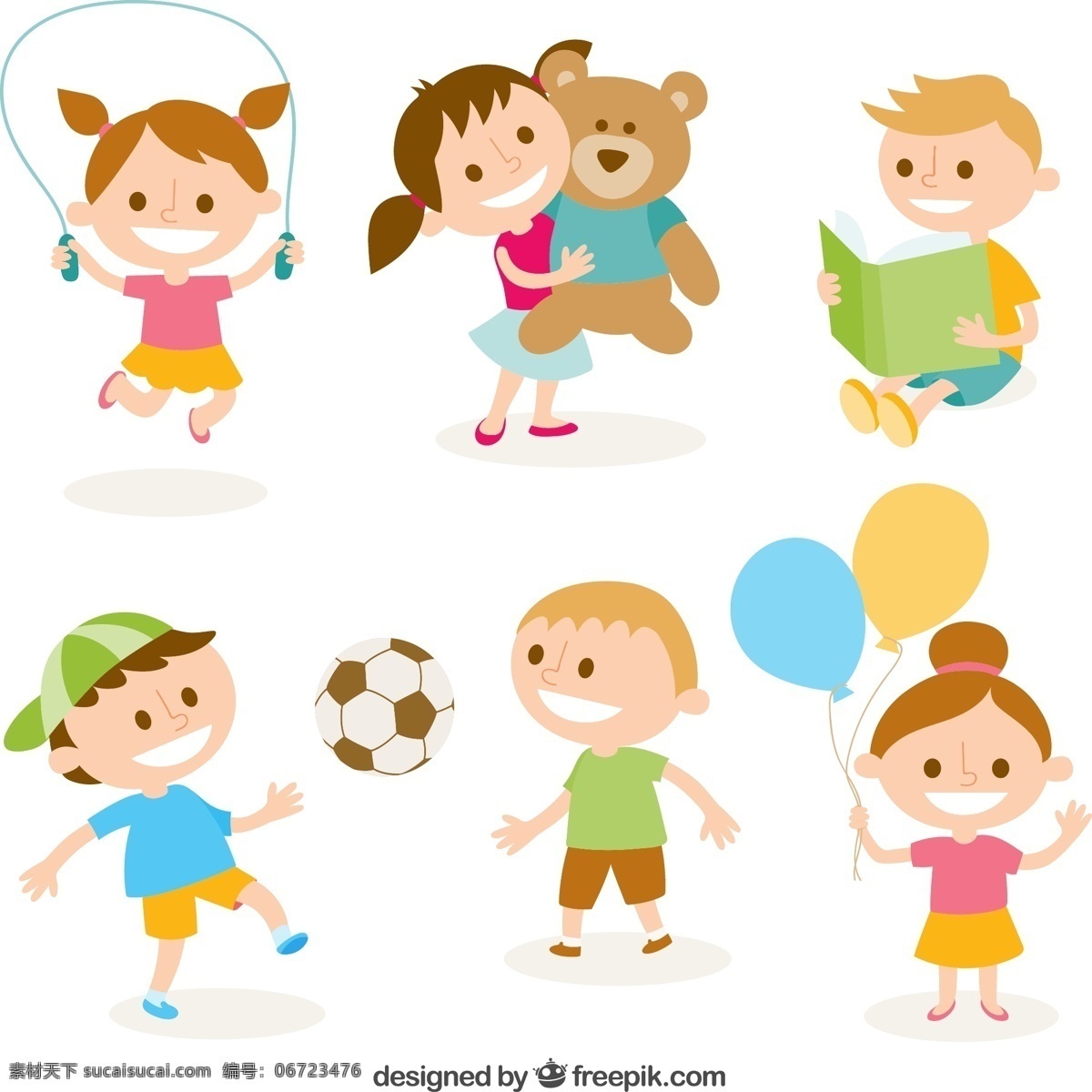 可爱 孩子 运动 插图 图书 儿童 足球 游戏 娱乐 搞笑 泰迪 游乐场 读取 打球 跳绳