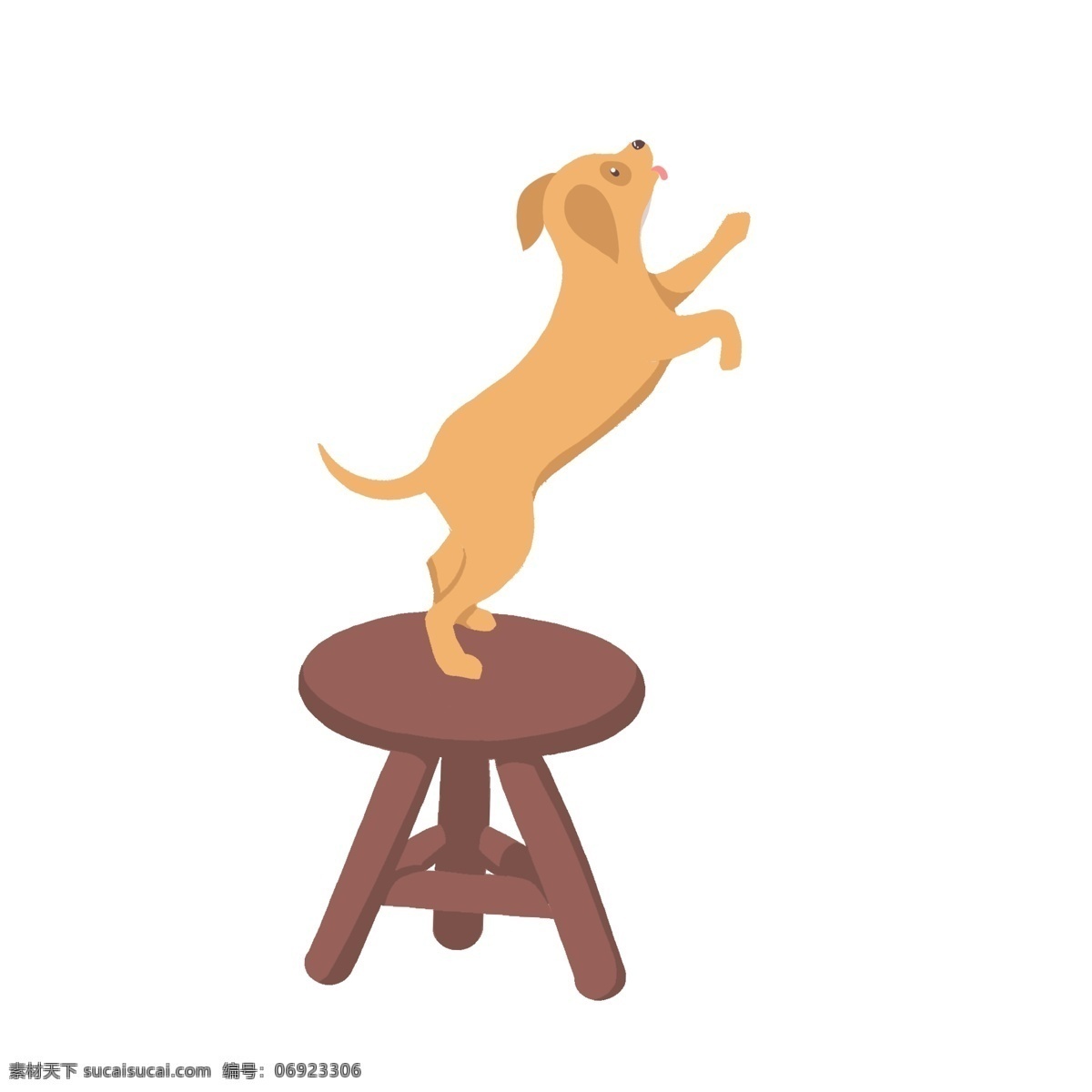板凳 上 小狗 图案 元素 动物 椅子 椅子上的小狗 简约 创意元素 手绘元素 免抠元素