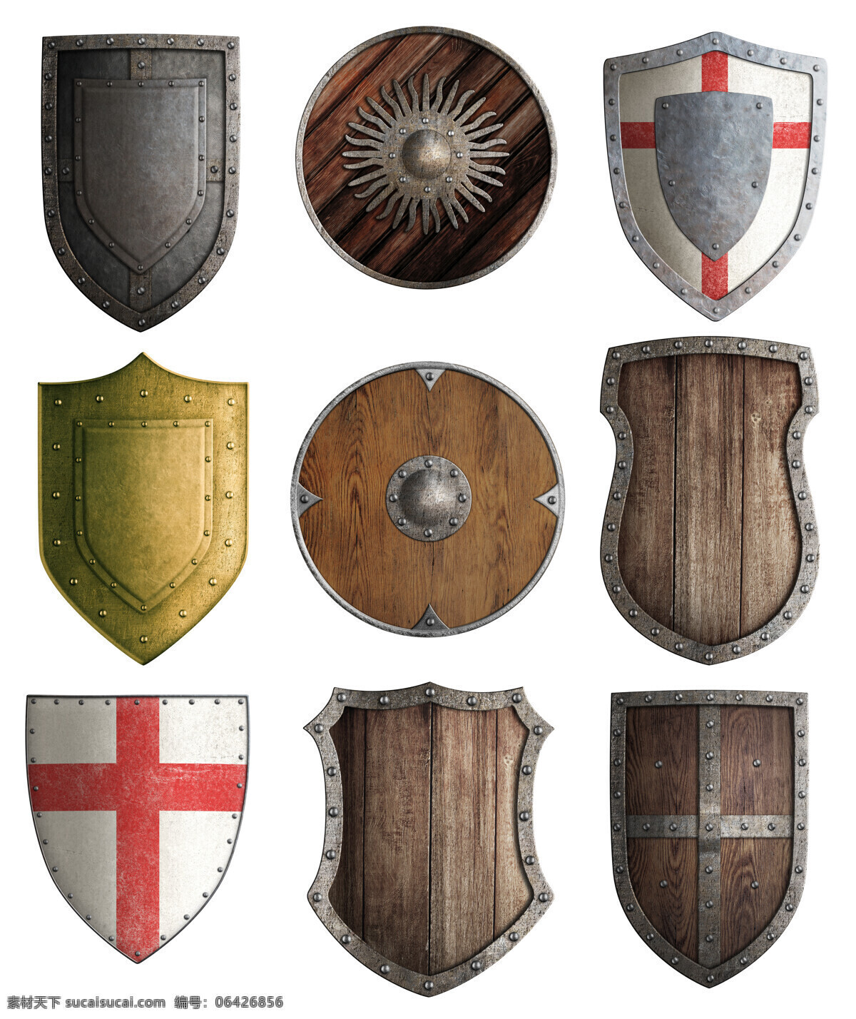 古代 盾牌 古代盾牌 金属盾牌 十字军 金色盾牌 木板盾牌 其他类别 生活百科