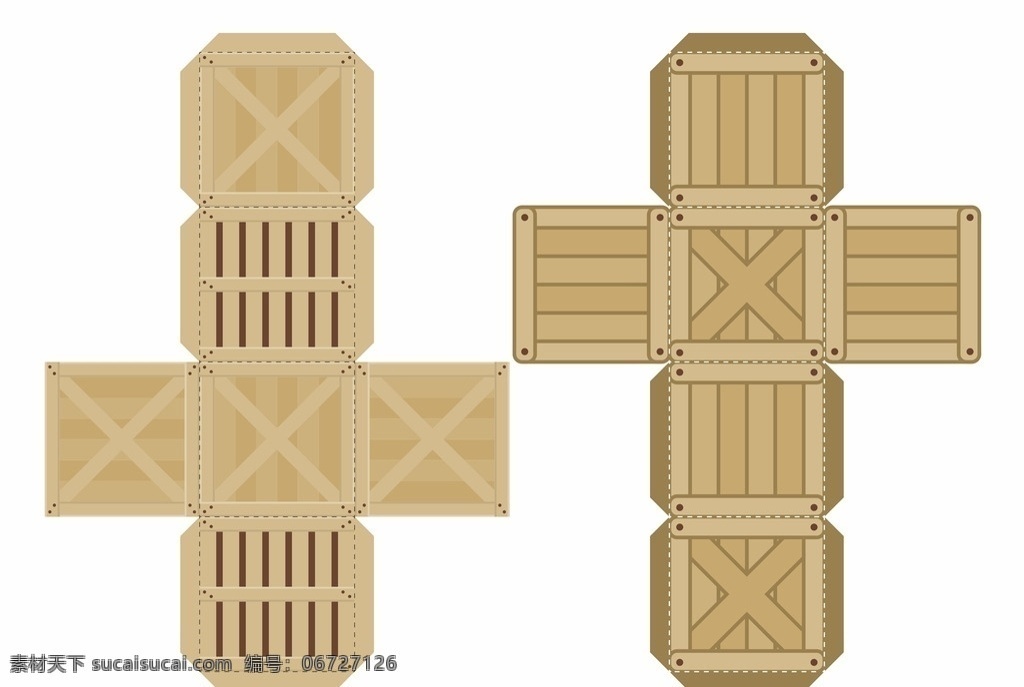 集装箱展开图 集装箱 木箱 纸箱 纸盒 包装盒 包装设计