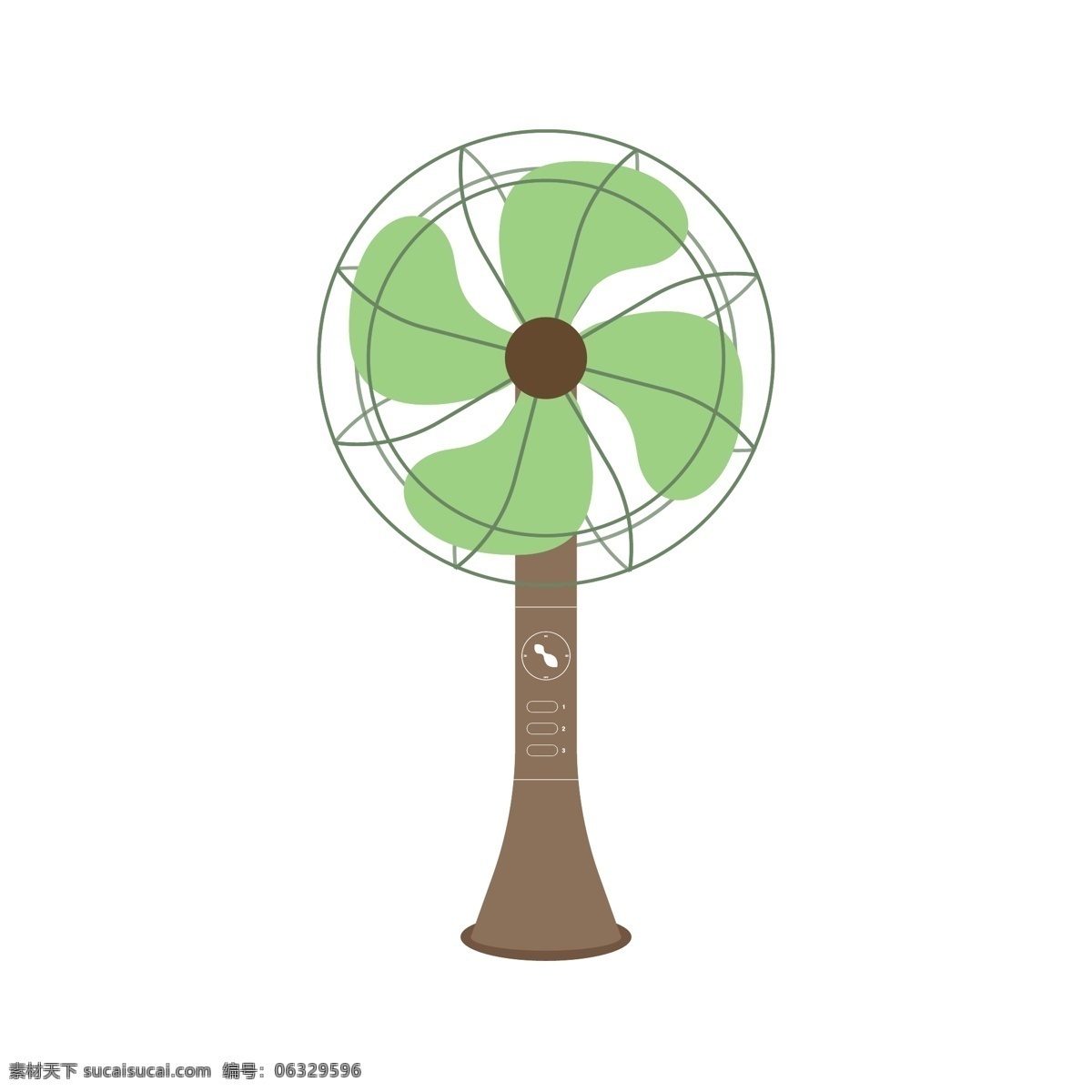 绿色 智能 电风扇 家用电器 四片叶子 避暑