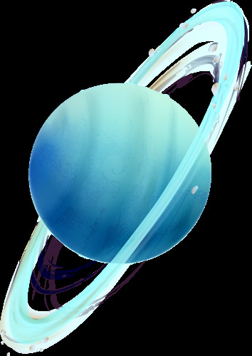 卫星 星球 插画 卡通 海报 png格式