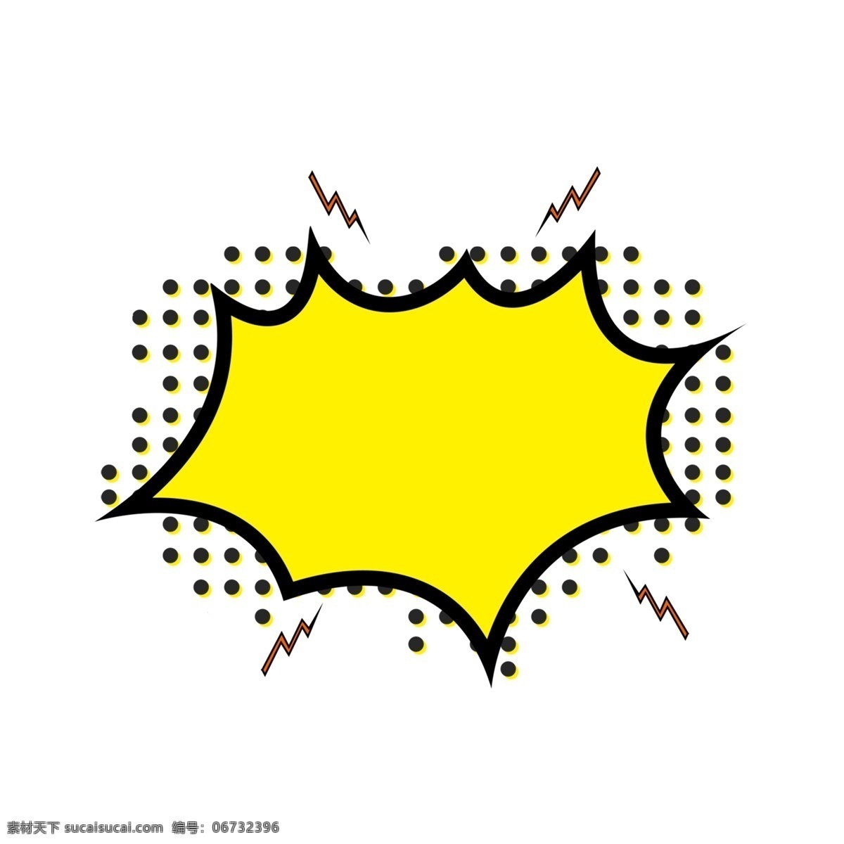 卡通 可爱 爆炸 云 对话框 气泡 边框 会话 框 商用 黄色 简约 爆炸云 会话框 圆点