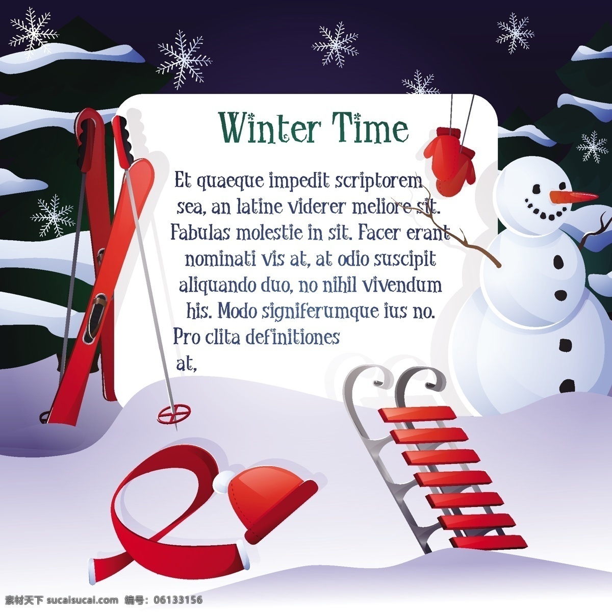 冬季 背景 雪人 红色 元素 雪 雪花 衣服 冬季背景 十二月 滑雪 雪背景 寒冷 季节 冬季衣服 天空背景 雪橇 季节性