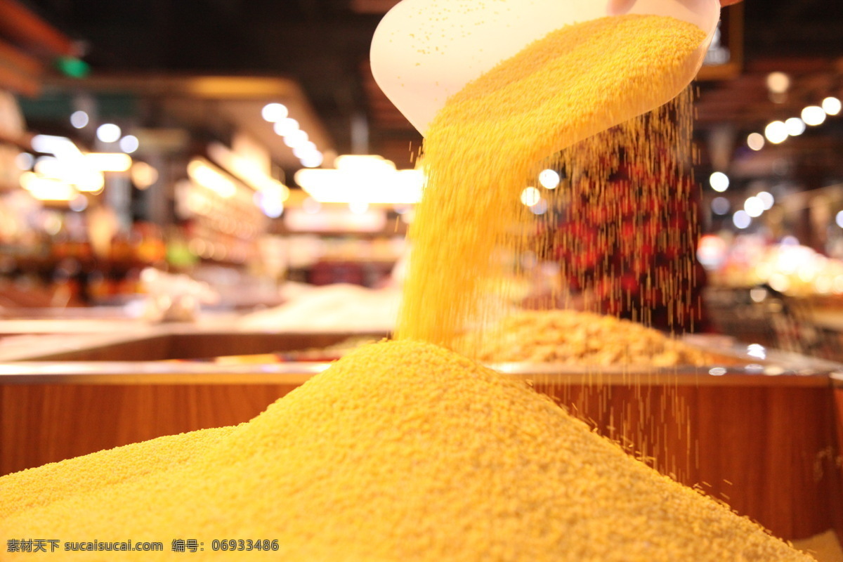 超市 场景 货架 粮食 小米 生活百科 生活素材