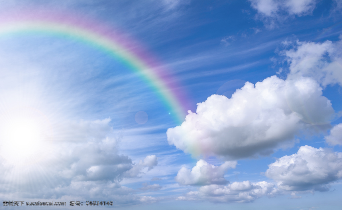 天空 中 美丽 彩虹 美丽彩虹 七彩虹 雨后彩虹 彩虹风景 美丽风景 美景 景色 云朵 天空图片 风景图片