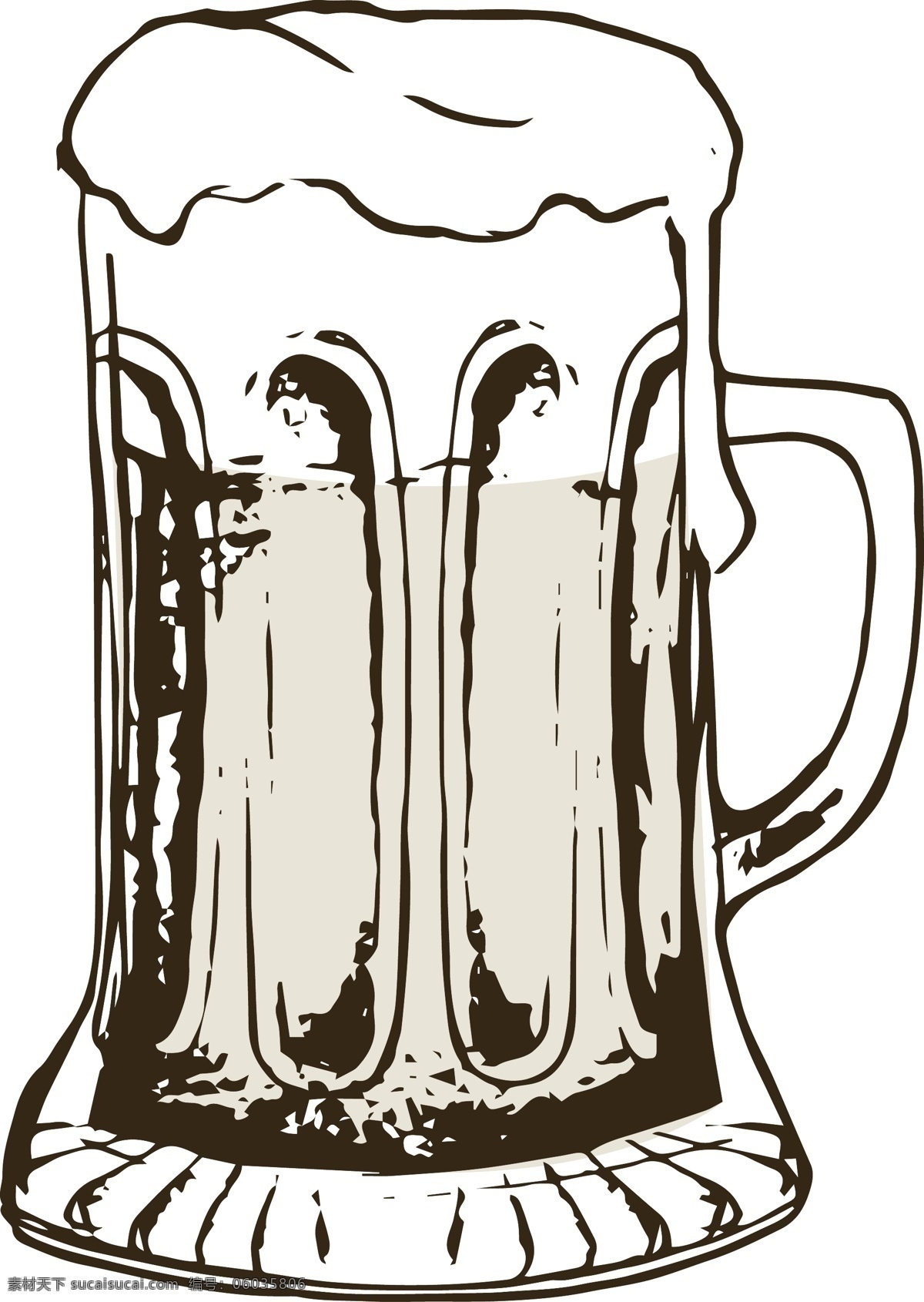 矢量 卡通 线 稿 美食 啤酒杯 菜单 商业 创意 元素 线稿 装饰图案 排版 排版设计