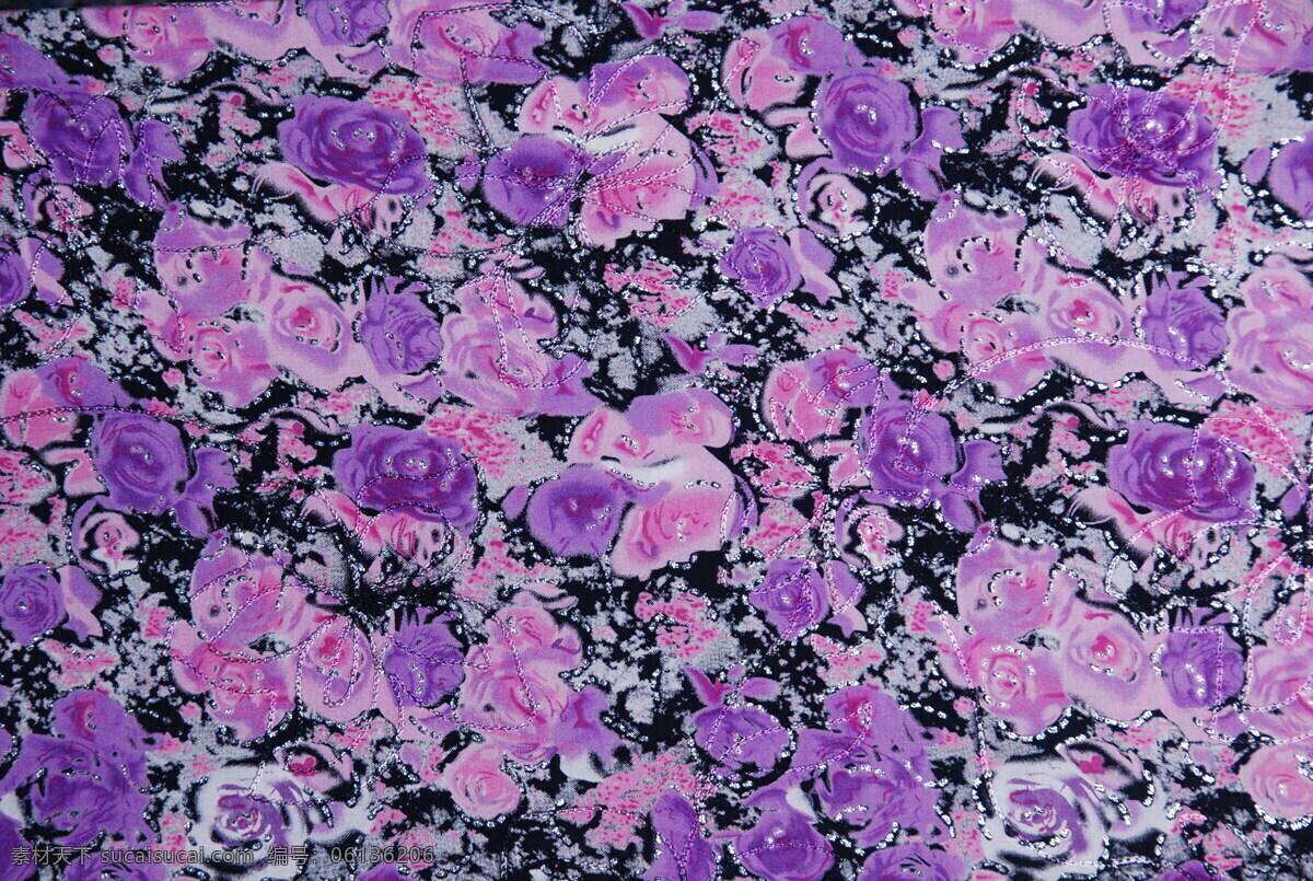 紫色 玫瑰 印花布 玫瑰红 花布 桌面 窗帘 浪漫 传统 背景底纹 底纹边框