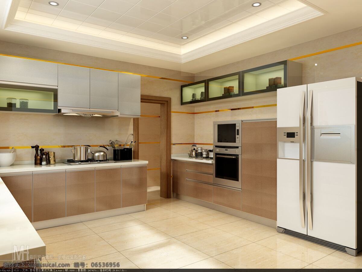 橱柜 效果图 橱柜效果图 厨房效果图 橱柜设计 厨房设计 环境设计 室内设计 黄色