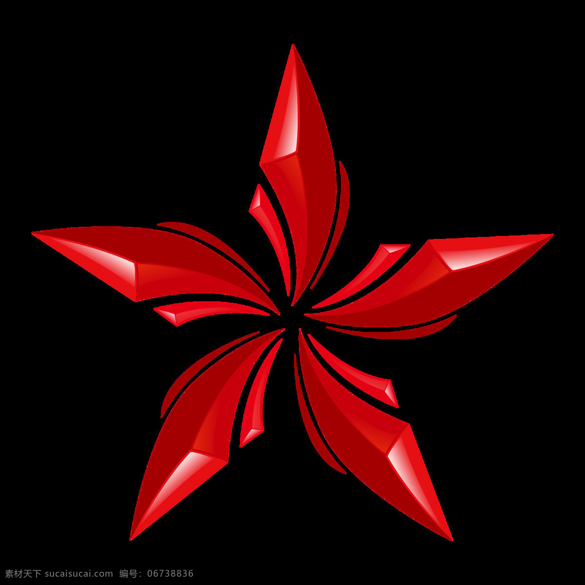 红色 五角星 商用 红星 星 五角星图标 2.5d