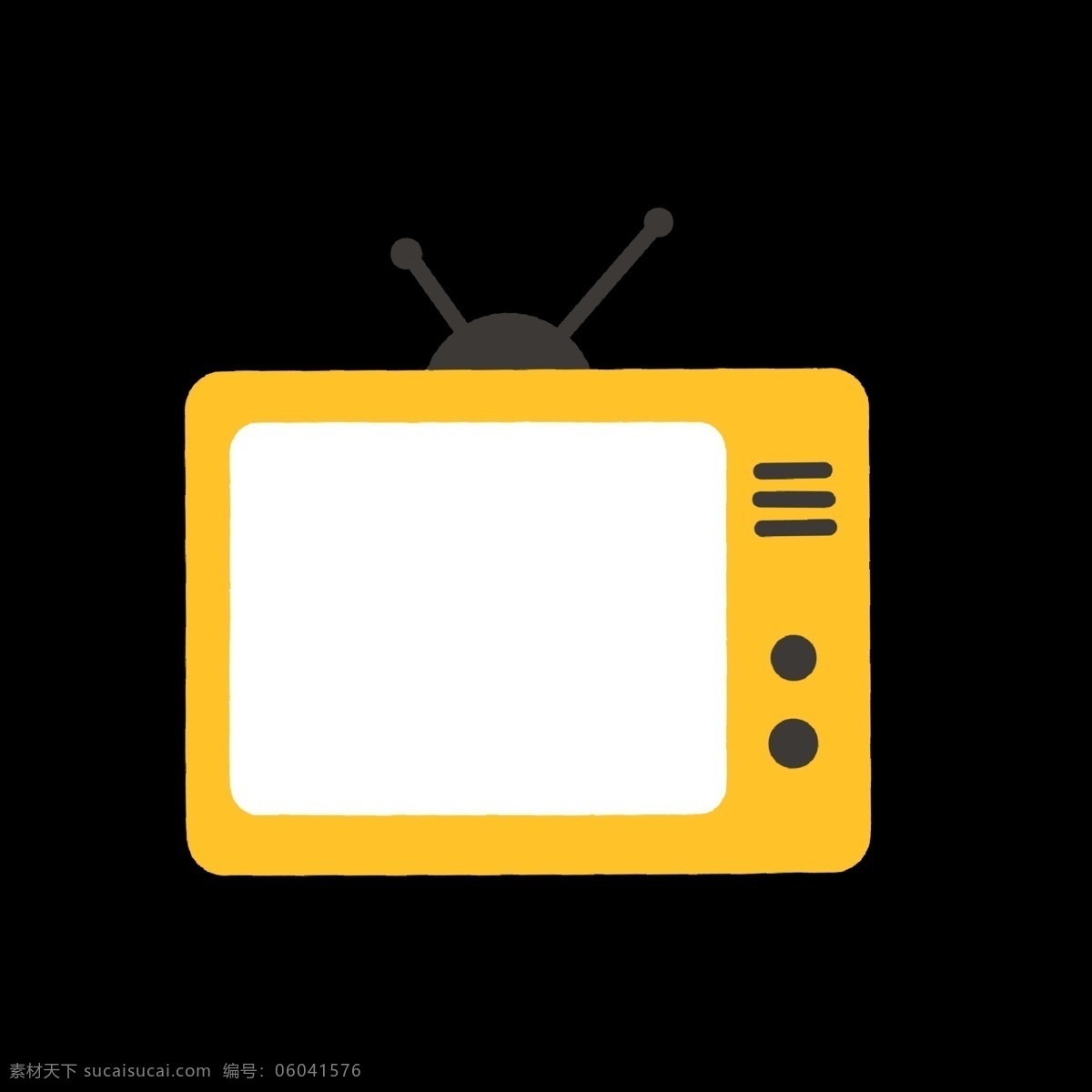 黄色 老 旧 电视机 矢量图 暖色 老旧 视频 播放进度查询 卡通 ppt可用 简洁 简约