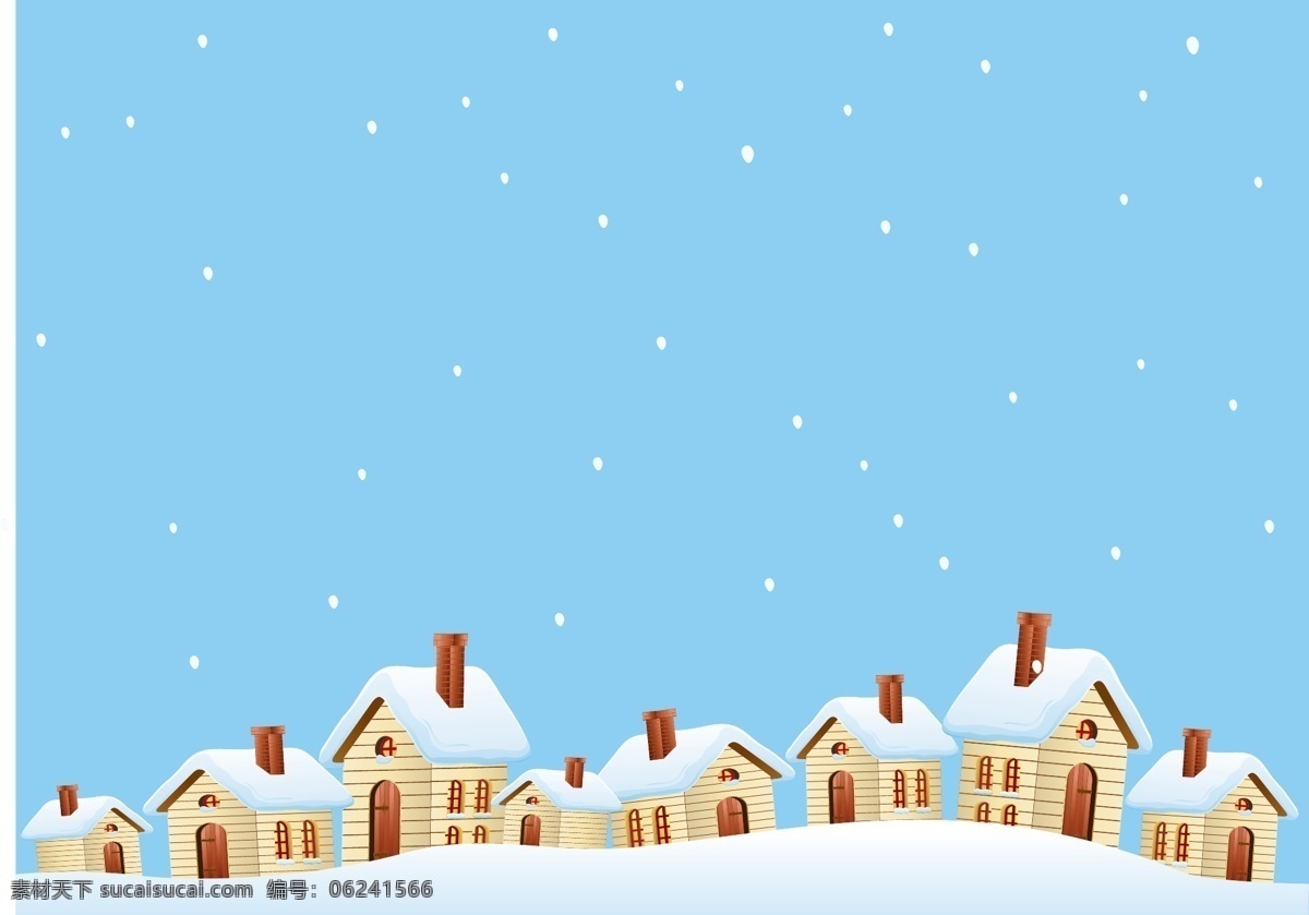 雪 中 小屋 矢量 冬季 冬天 房子 风景 矢量图 雪花 雪景 其他矢量图