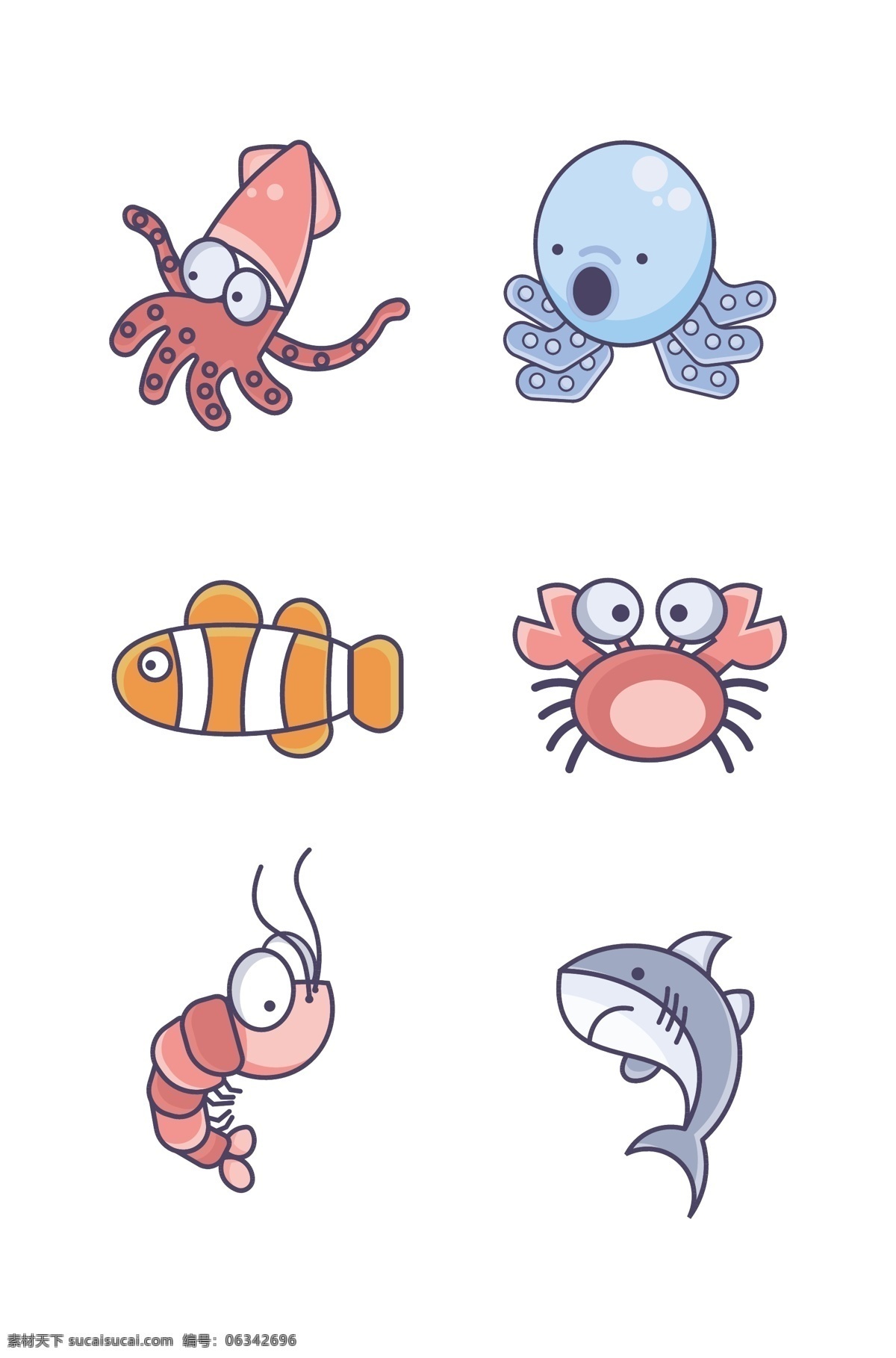 卡通 海洋 动物 图案 儿童 人物 背景 矢量 字母 商务 办公 图标 卡通设计