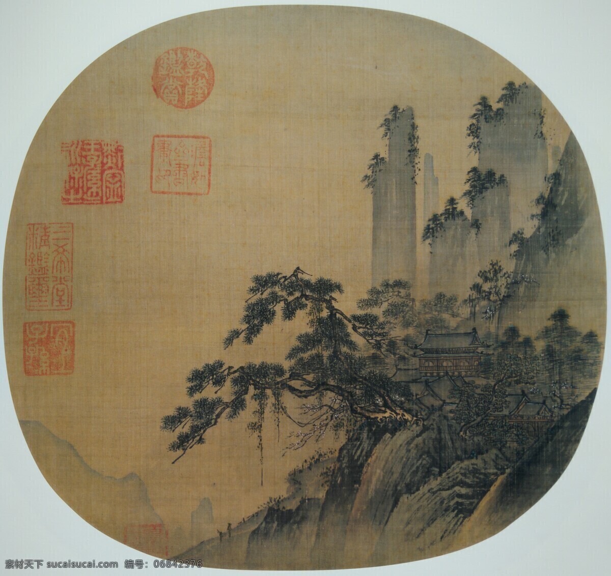 宋 佚名 松风楼观图 宋代国画 佚名国画 佚名山水画 文化艺术 绘画书法