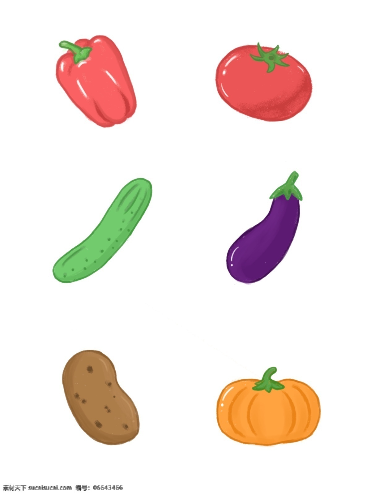 简约 卡通 手绘 蔬菜 鲜艳