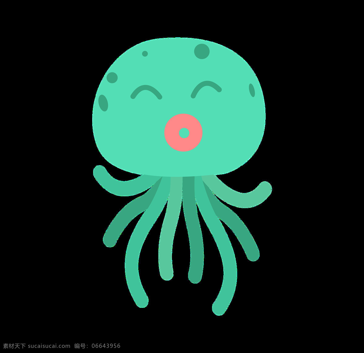 小章鱼 可爱动物 绿色章鱼 绿色 卡通 动物 卡通设计