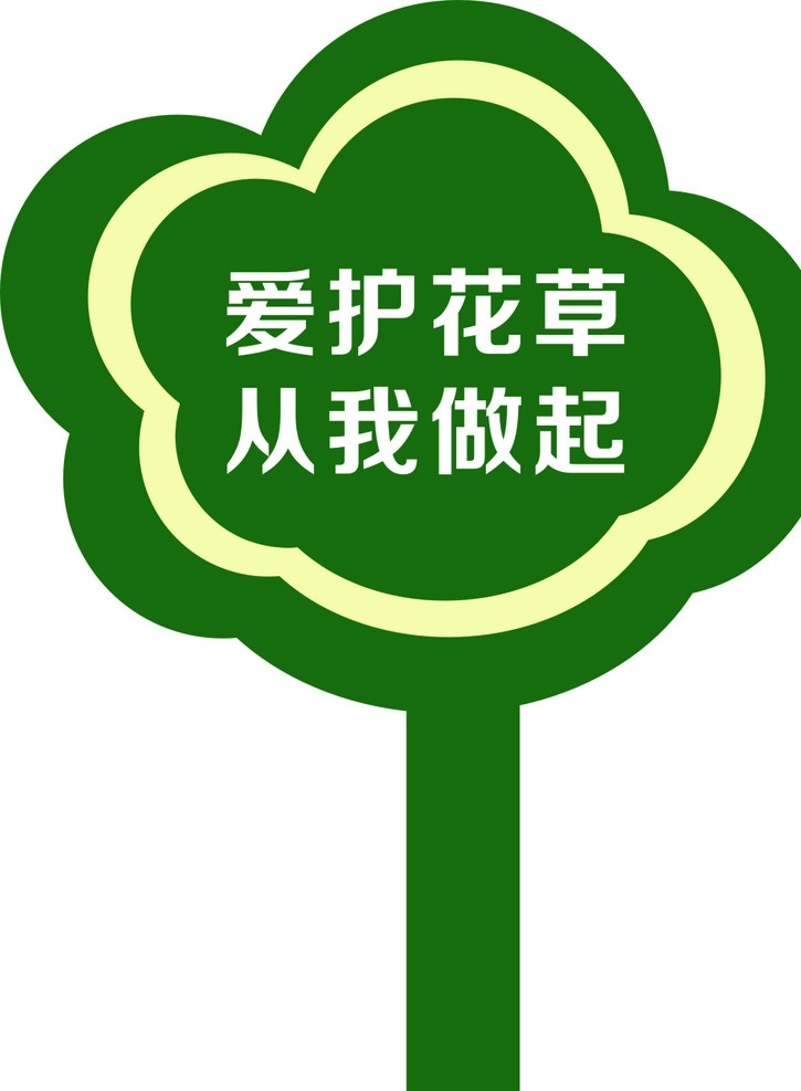 花草标识牌 标识牌 提示牌 花草提示牌 爱护花草 环境设计 园林设计