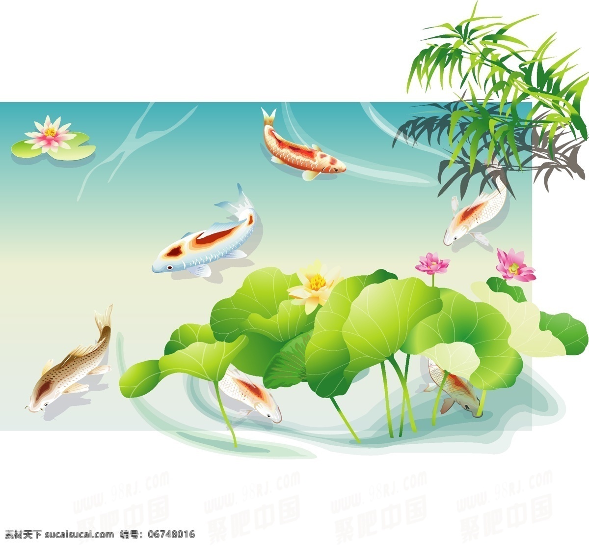 吉祥图案 鲤鱼 美术绘画 设计素材 生物世界 矢量图库 水墨画 文化艺术 水墨鱼群 中国古典 水 鱼类