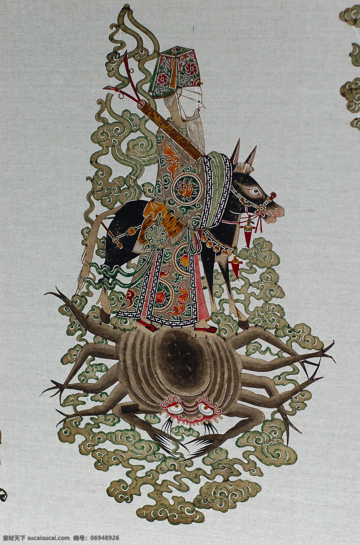 皮影 国画 人物画 传统 民族 驴皮 神话 传说 传统文化 文化艺术