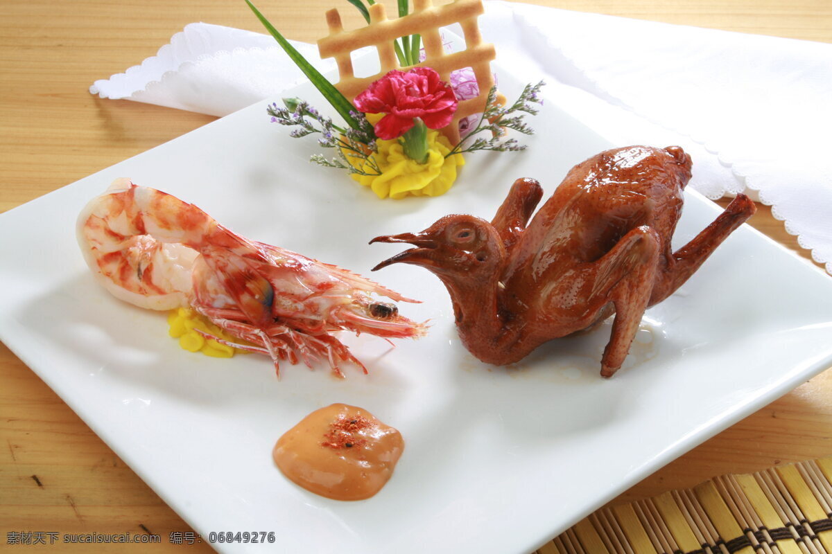 大头虾 乳鸽 配对 鸽子 龙虾 餐饮美食 传统美食