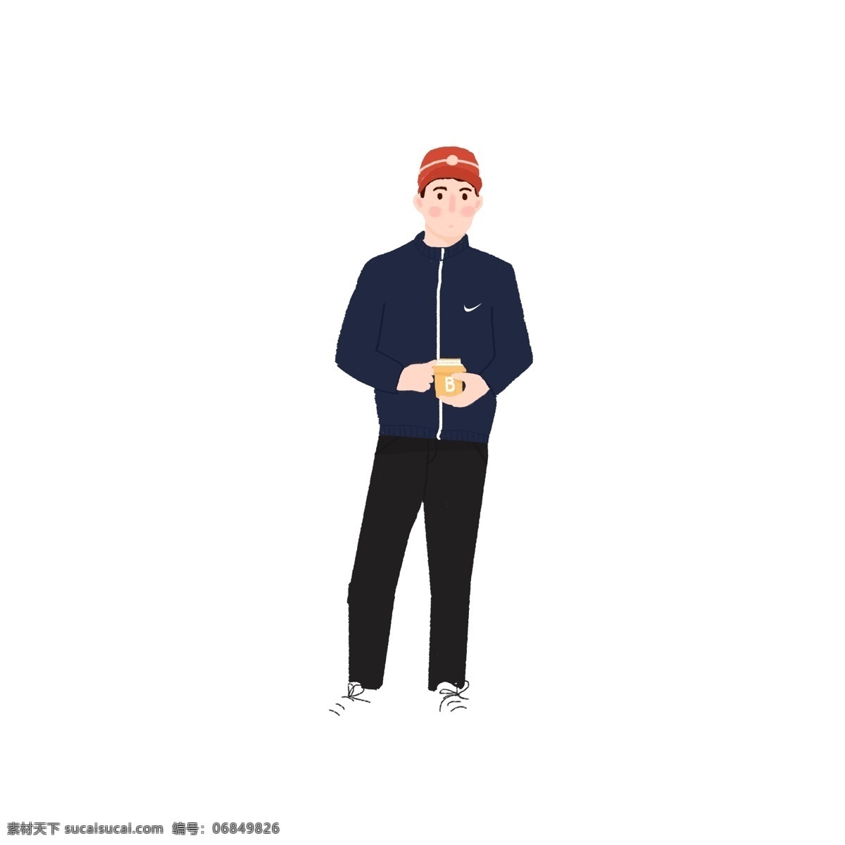 阳光 少年 人物 手绘 商用 元素 男孩 插画 卡通 帽子 阳光少年 运动少年 插画设计 时尚男孩