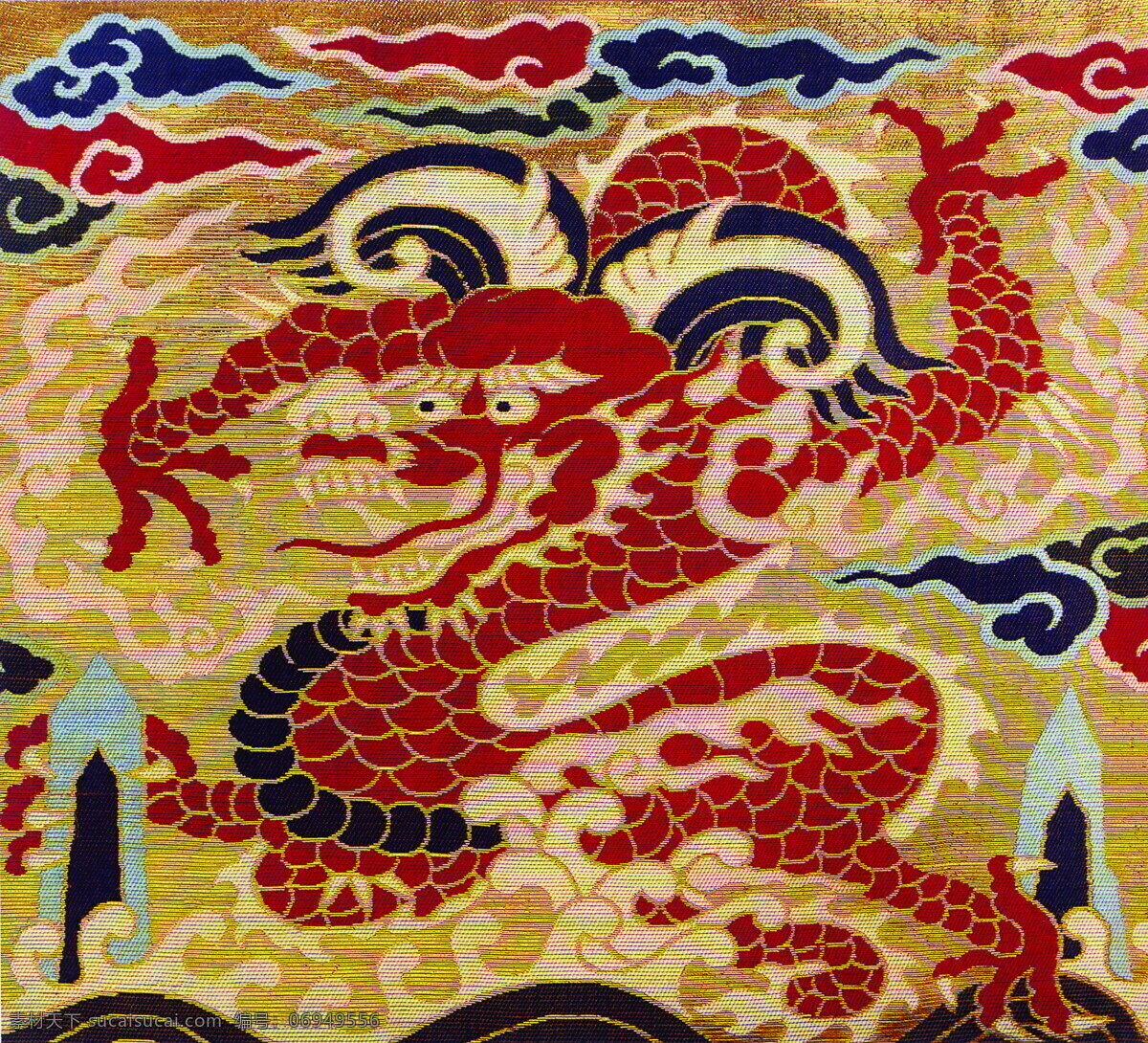 古代插图 龙飞凤舞 古代书画 设计素材 其它插图 书画美术 红色