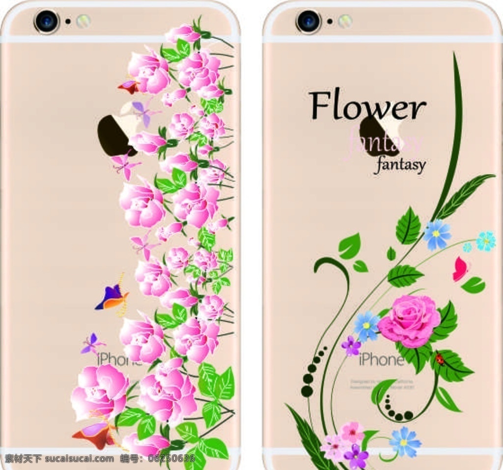 彩绘手机壳 时尚 手机套 彩印 打印 鲜花 花纹 sky 包装设计
