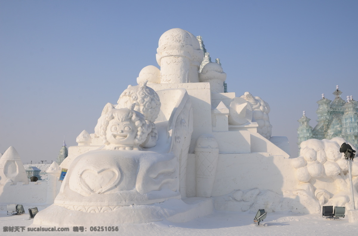 雪雕 冰雪文化 哈尔滨冰雪节 冰雕 文化艺术 传统文化