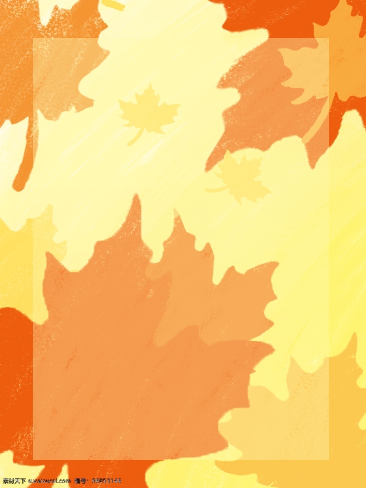 原创 黄色 秋季 枫叶 背景 蜡笔 蜡笔风格背景