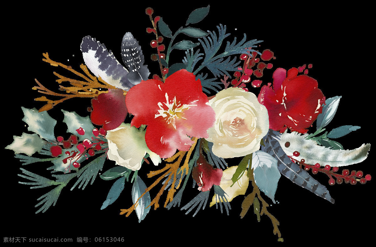 手绘 结婚 周年庆 邀请 卡片 透明 红色 灰色 见证爱情 浪漫 玫瑰 免扣素材 水彩 透明素材 唯美 羽毛 装饰图案