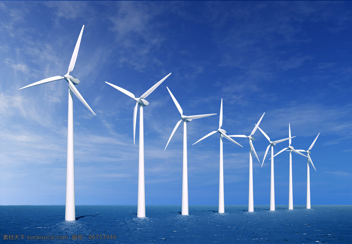 海上风力电 风车 风力发电 新能源设备 发电设备 电网 风车发电