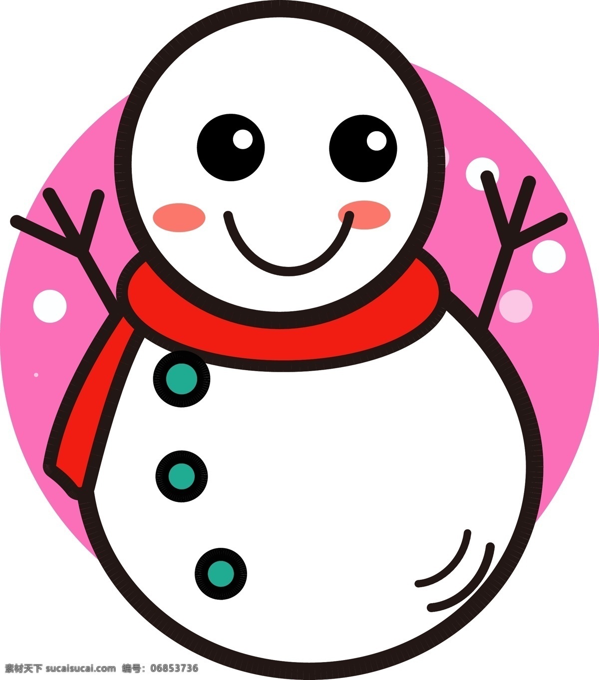 冬季 元素 卡通 可爱 雪人 商用 冬季元素 卡通可爱 简约 围巾