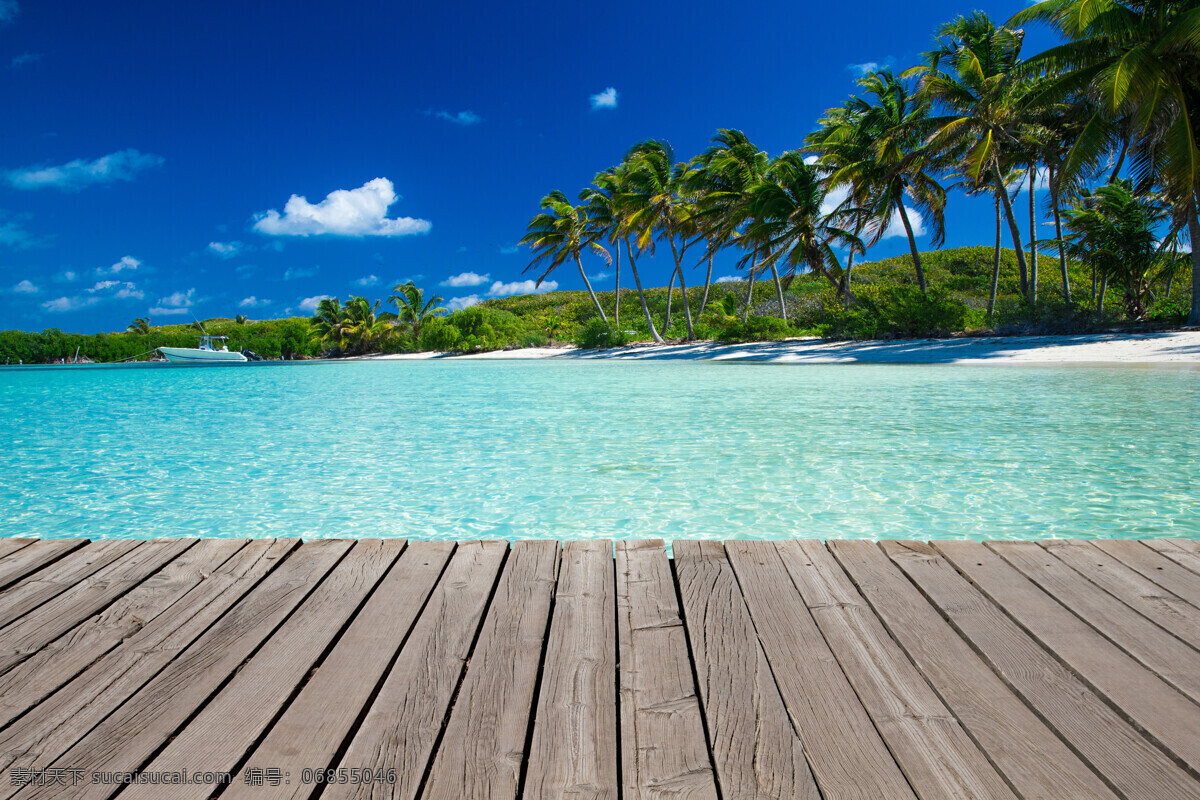 美丽 夏日 海滩 景色 高清 沙滩 上 拖鞋 椰子树 旅游度假 夏日海滩 夏日元素 夏季主题 大海图片 风景图片 蓝色