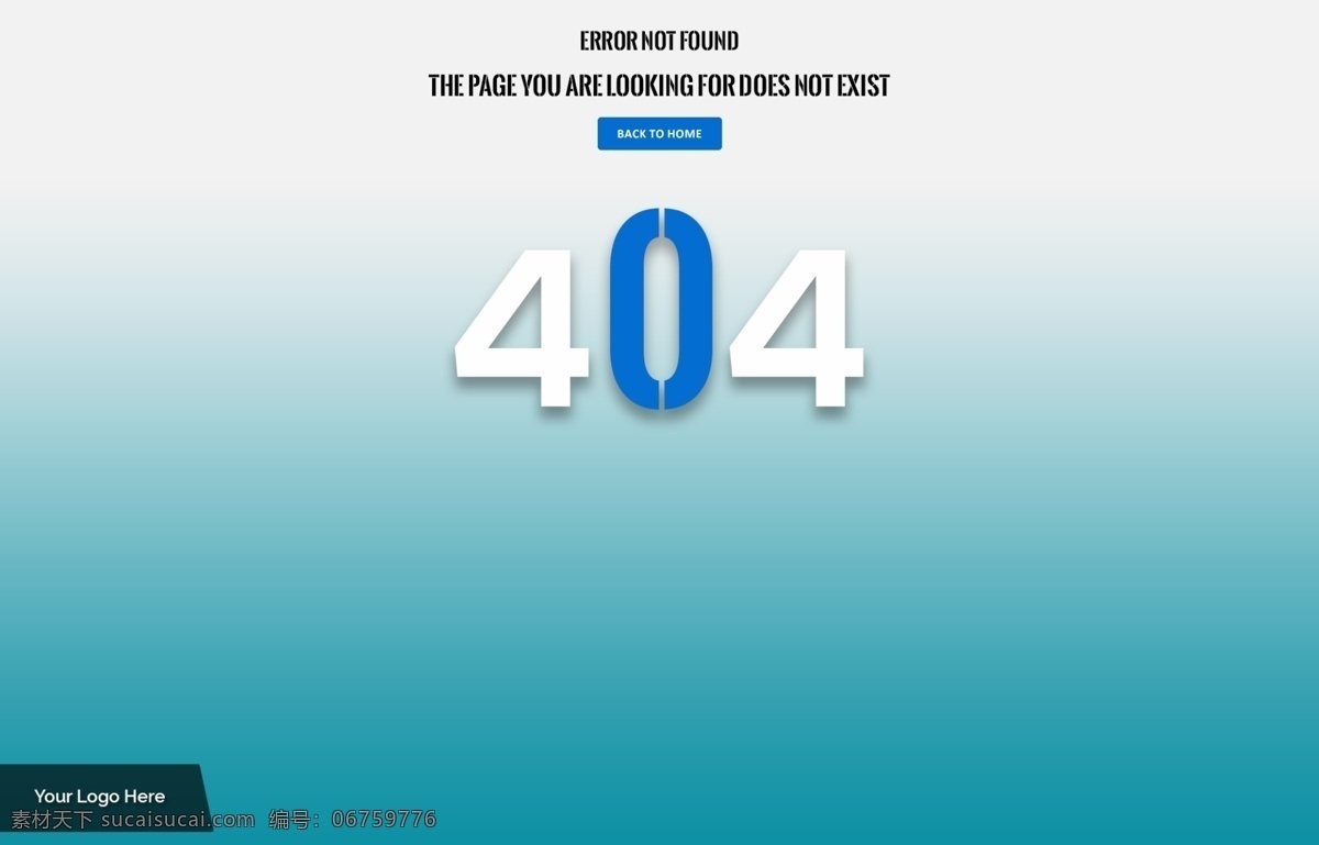 蓝色 渐变 错误 提醒 界面 404界面 错误界面 简洁 网页模板 网页设计