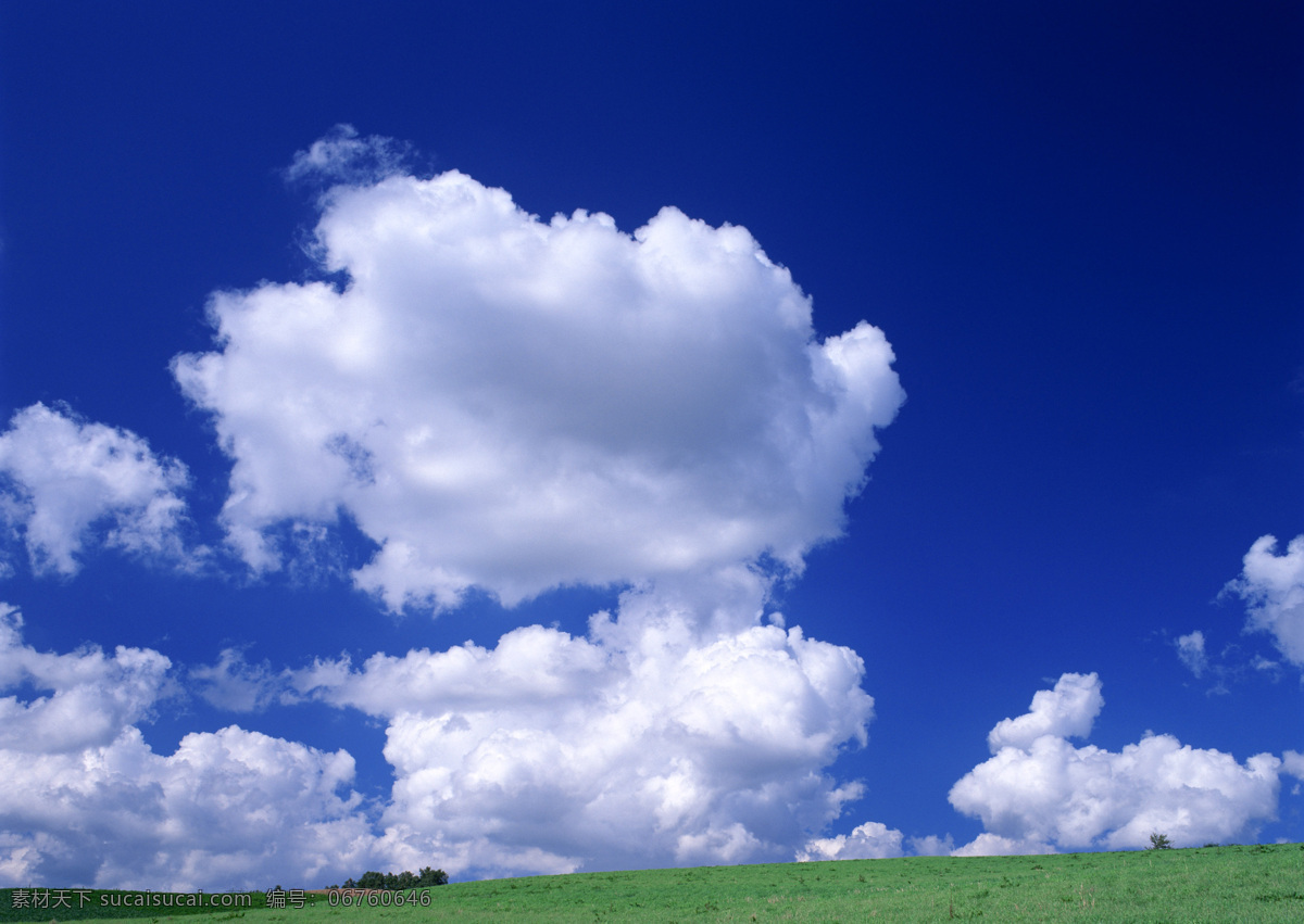 蓝天 白云 大云 朵 超级大白云 超清素材 绿草地 高原